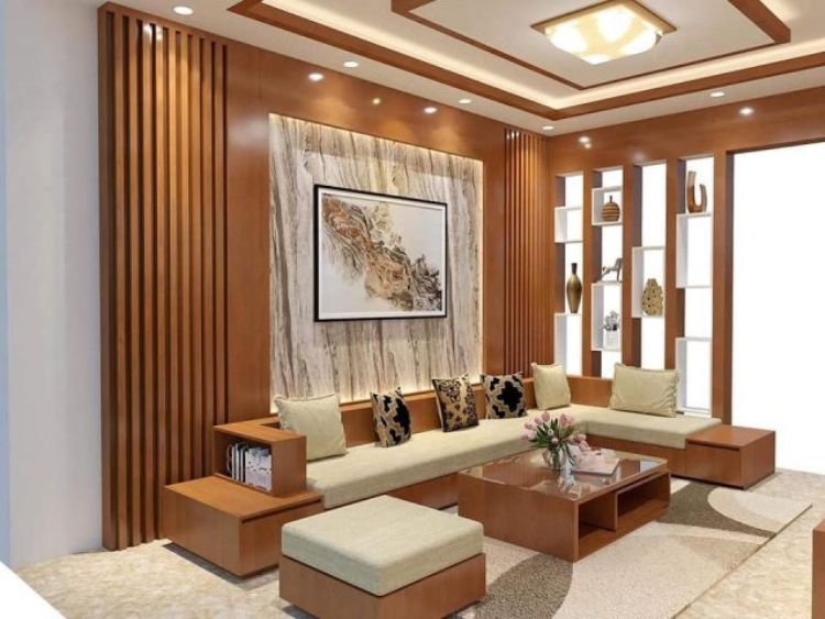 Mẫu nhựa ốp tường phòng khách