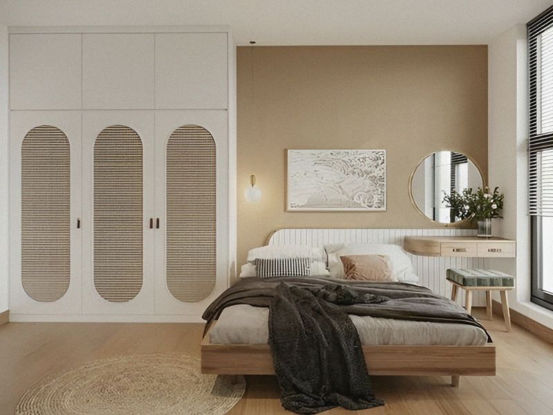 Mẫu nội thất phòng ngủ phong cách Japandi