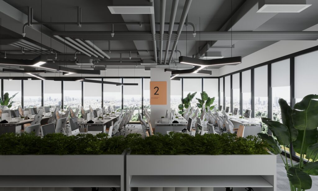 nội thất văn phòng phong cách Eco